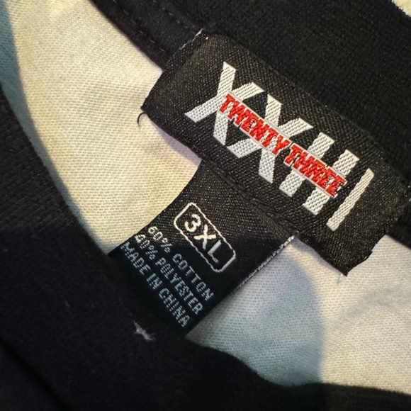 Men's Twenty Three Black and White T-Shirt 3XL Black White - Picture 2 of 5